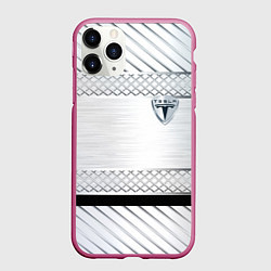 Чехол iPhone 11 Pro матовый Tesla metal auto, цвет: 3D-малиновый