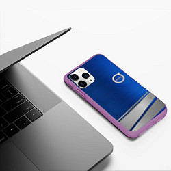 Чехол iPhone 11 Pro матовый Volvo automobile metal, цвет: 3D-фиолетовый — фото 2