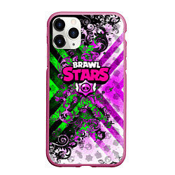 Чехол iPhone 11 Pro матовый Brawl stars pattern geometry, цвет: 3D-малиновый