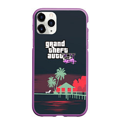 Чехол iPhone 11 Pro матовый GTA tropix game, цвет: 3D-фиолетовый