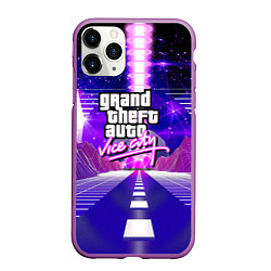 Чехол iPhone 11 Pro матовый GTA vice city retrovawe, цвет: 3D-фиолетовый