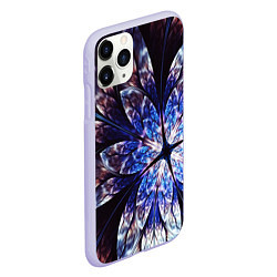 Чехол iPhone 11 Pro матовый Фрактальный узора стекло, цвет: 3D-светло-сиреневый — фото 2