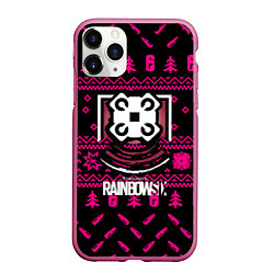 Чехол iPhone 11 Pro матовый Rainbow six winter pink, цвет: 3D-малиновый