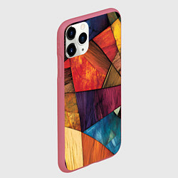 Чехол iPhone 11 Pro матовый Мозайка геометрическая, цвет: 3D-малиновый — фото 2