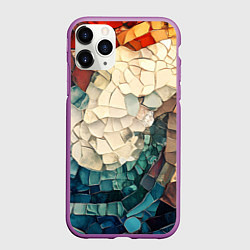 Чехол iPhone 11 Pro матовый Мозаика в виде плитки, цвет: 3D-фиолетовый