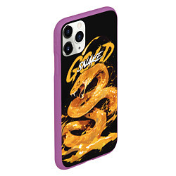 Чехол iPhone 11 Pro матовый Gold snake, цвет: 3D-фиолетовый — фото 2