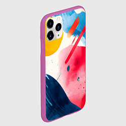 Чехол iPhone 11 Pro матовый Абстрактные мазки красок, цвет: 3D-фиолетовый — фото 2
