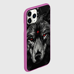 Чехол iPhone 11 Pro матовый Волк с красными глазами, цвет: 3D-фиолетовый — фото 2