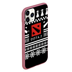 Чехол iPhone 11 Pro матовый Dota pattern game, цвет: 3D-малиновый — фото 2