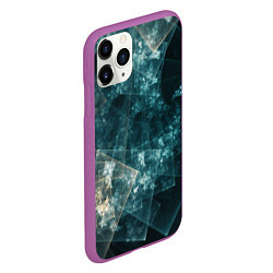 Чехол iPhone 11 Pro матовый Абстрактный космос геометрия, цвет: 3D-фиолетовый — фото 2