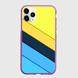 Чехол iPhone 11 Pro матовый Геометрия полосы спорт, цвет: 3D-фиолетовый