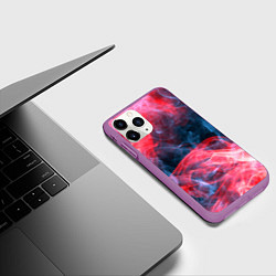 Чехол iPhone 11 Pro матовый Дымная текстура, цвет: 3D-фиолетовый — фото 2