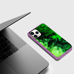 Чехол iPhone 11 Pro матовый Ядовитый зеленый дым, цвет: 3D-фиолетовый — фото 2