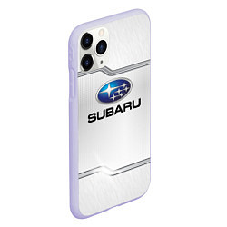 Чехол iPhone 11 Pro матовый Subaru auto steel metal, цвет: 3D-светло-сиреневый — фото 2