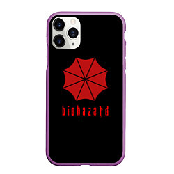 Чехол iPhone 11 Pro матовый Biohazard resident game, цвет: 3D-фиолетовый