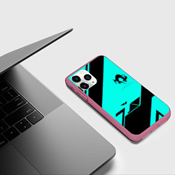 Чехол iPhone 11 Pro матовый Deathstranding geometry, цвет: 3D-малиновый — фото 2