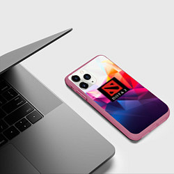 Чехол iPhone 11 Pro матовый DOTA geometry neon, цвет: 3D-малиновый — фото 2