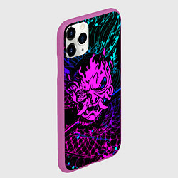 Чехол iPhone 11 Pro матовый Cyberpunk 2077 dragon neon, цвет: 3D-фиолетовый — фото 2