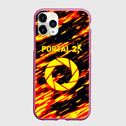 Чехол iPhone 11 Pro матовый Portal огненный стиль, цвет: 3D-малиновый
