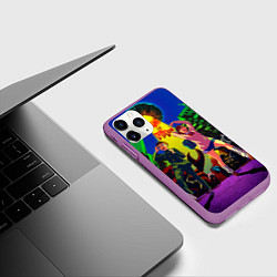 Чехол iPhone 11 Pro матовый Dandadan: Момо и Кэн, цвет: 3D-фиолетовый — фото 2