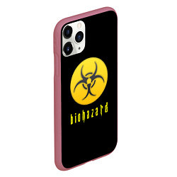 Чехол iPhone 11 Pro матовый Resident Evil biohazard, цвет: 3D-малиновый — фото 2