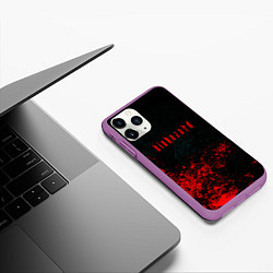 Чехол iPhone 11 Pro матовый Biohazard брызги красок, цвет: 3D-фиолетовый — фото 2