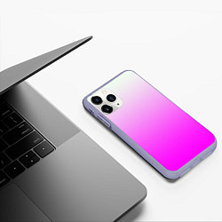 Чехол iPhone 11 Pro матовый Gradient color pink, цвет: 3D-светло-сиреневый — фото 2