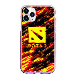 Чехол iPhone 11 Pro матовый DOTA2 огенный стиль текстура, цвет: 3D-розовый