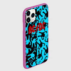 Чехол iPhone 11 Pro матовый ACDC mem party, цвет: 3D-фиолетовый — фото 2