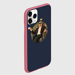Чехол iPhone 11 Pro матовый Леонид Каневский царь, цвет: 3D-малиновый — фото 2
