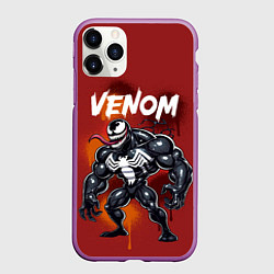 Чехол iPhone 11 Pro матовый Веном в мультяшном стиле, цвет: 3D-фиолетовый