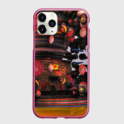 Чехол iPhone 11 Pro матовый Оптические фигуры абстракция, цвет: 3D-малиновый