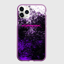 Чехол iPhone 11 Pro матовый Cyberpunk брызги красок, цвет: 3D-фиолетовый