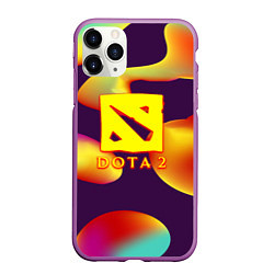 Чехол iPhone 11 Pro матовый Dota 2 неоновая абстракция, цвет: 3D-фиолетовый