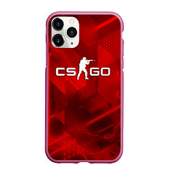 Чехол iPhone 11 Pro матовый CSGO абстракция, цвет: 3D-малиновый