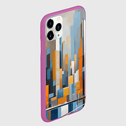 Чехол iPhone 11 Pro матовый Архитектура город живопись, цвет: 3D-фиолетовый — фото 2
