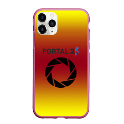 Чехол iPhone 11 Pro матовый Portal 2 gradient, цвет: 3D-малиновый