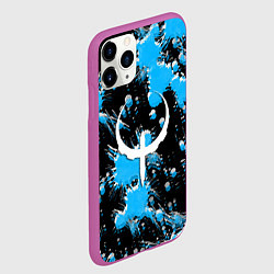 Чехол iPhone 11 Pro матовый Quake краски текстура, цвет: 3D-фиолетовый — фото 2