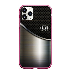 Чехол iPhone 11 Pro матовый Honda metal car, цвет: 3D-малиновый