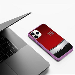 Чехол iPhone 11 Pro матовый Audi metal car steel, цвет: 3D-фиолетовый — фото 2