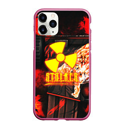 Чехол iPhone 11 Pro матовый Stalker howl, цвет: 3D-малиновый