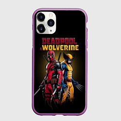 Чехол iPhone 11 Pro матовый Deadpool & Wolverine - film, цвет: 3D-фиолетовый