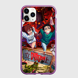 Чехол iPhone 11 Pro матовый Кэн и Момо Dandadan, цвет: 3D-фиолетовый