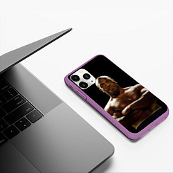 Чехол iPhone 11 Pro матовый Майк Тайсон бруклин, цвет: 3D-фиолетовый — фото 2