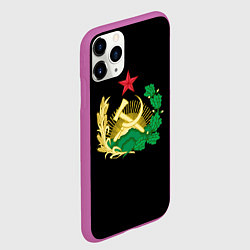 Чехол iPhone 11 Pro матовый Советский союз герб, цвет: 3D-фиолетовый — фото 2
