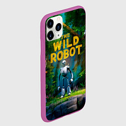 Чехол iPhone 11 Pro матовый Дикий робот в лесу, цвет: 3D-фиолетовый — фото 2