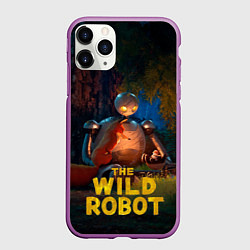 Чехол iPhone 11 Pro матовый Дикий робот с друзьями, цвет: 3D-фиолетовый