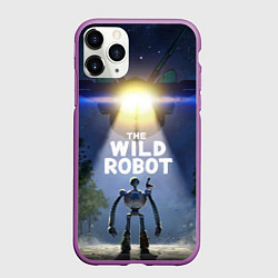 Чехол iPhone 11 Pro матовый Дикий робот и звездолет, цвет: 3D-фиолетовый