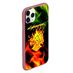 Чехол iPhone 11 Pro матовый Cyberpunk 2077 fere steel, цвет: 3D-малиновый — фото 2