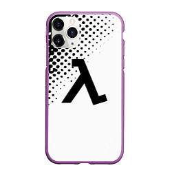 Чехол iPhone 11 Pro матовый Half-life pattern black, цвет: 3D-фиолетовый